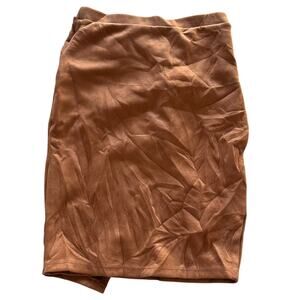 Womens Skirt Size Small Brown Suede Like Soft Bodycon Professional Western